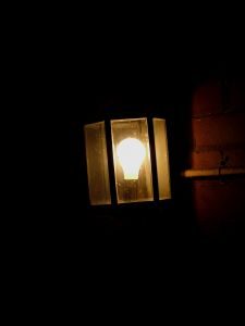 Lantern outside Salem haunted house